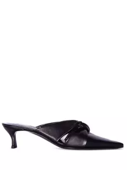 BY FAR кожаные мюли Leoncia, черный