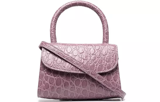 By Far Мини-сумка из коровьей кожи крокодила, сумка через плечо, обычная женская, сиреневого цвета