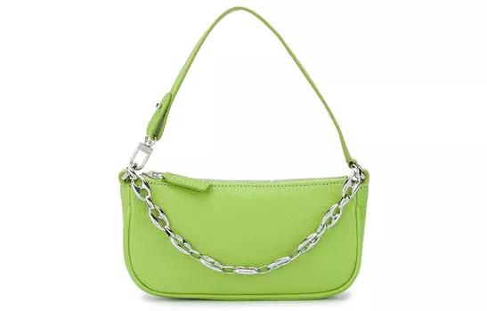 By Far Мини-сумка Rachel из овчины на цепочке, сумка на плечо, женская мини-сумка фисташково-зеленого цвета