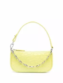 BY FAR мини-сумка Rachel с тиснением под крокодила, зеленый