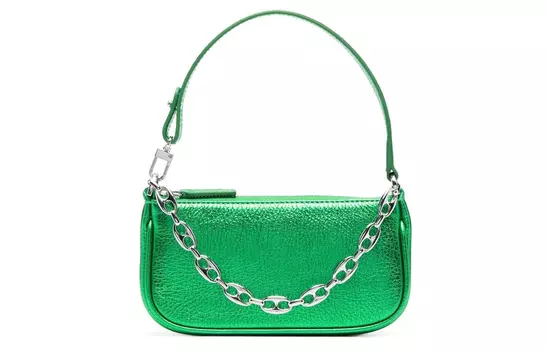 By Far Мини-сумка женская кожаные на одно плечо, зеленые
