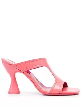 BY FAR мюли на каблуке с открытым носком, розовый