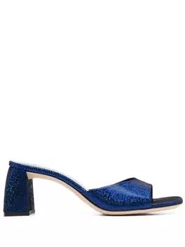 BY FAR мюли Romy 70 с эффектом металлик, синий