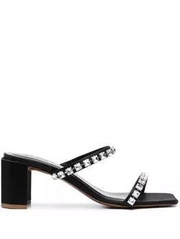 BY FAR мюли Tanya 70 с кристаллами, черный