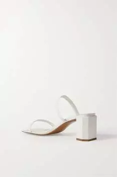 BY FAR мюли Tanya из кожи с тиснением под ящерицу, белый