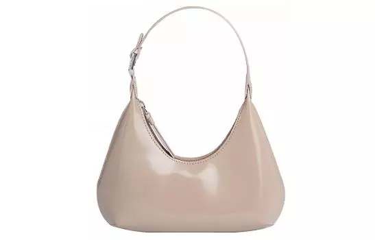 By Far Сумка через плечо Baby Amber из кожи, женская, цвет хаки-серый