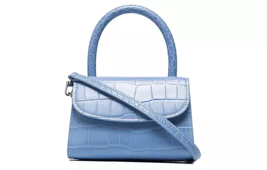 By Far Сумка-клапан из кожи, портативная сумка через плечо, мини-сумка через плечо, женская, синяя