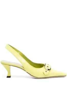 BY FAR туфли Evita 65 с ремешком на пятке, зеленый