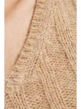 By Malene Birger джемпер с V-образным вырезом и крупной резинкой, нейтральный цвет