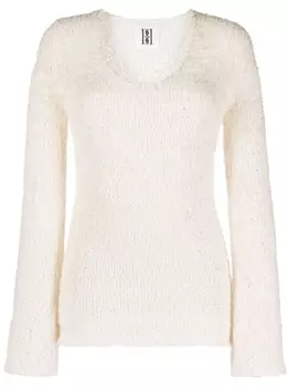 By Malene Birger топ с круглым вырезом и длинными рукавами, белый