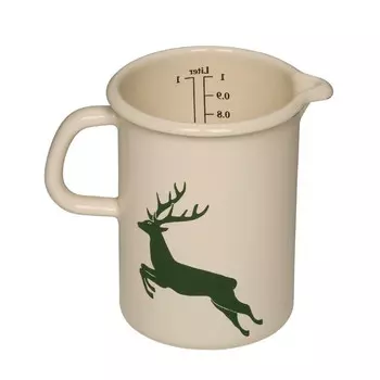 by Riess Grner Hirsch Кухонная мерка/мерный кувшин - эмаль 1,0 л/г: 10 см Gmundner Keramik, зеленый