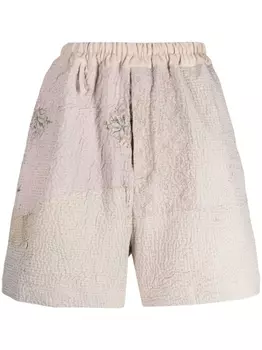 By Walid шорты с вышивкой, нейтральный цвет