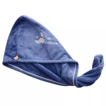 Быстросохнущая шапка для сушки волос, против выпадения волос, коралловый флис, предотвращает повреждение головы, повязка на голову для женщин, желтая Stuttg, темно-синий