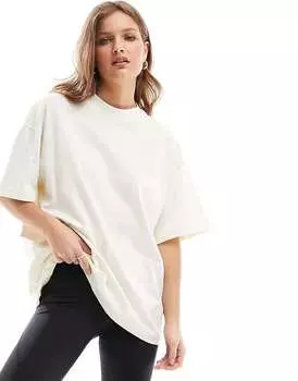 Быстросохнущая винтажная белая футболка свободного кроя свободного кроя ASOS Petite