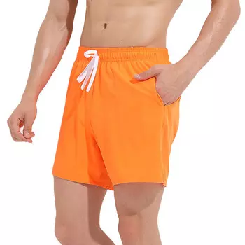 Быстросохнущие пляжные шорты Shark Bart, мужские свободные повседневные пляжные шорты, плавки большого размера с пятью точками, оранжевые пляжные шорты, размер L-3XL SBART