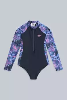 Быстросохнущий эластичный гидрокостюм для плавания для серфинга с длинными рукавами и молнией до половины длины "Gala" Animal, синий