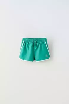 Быстросыхающие шорты для плавания ZARA, зеленый