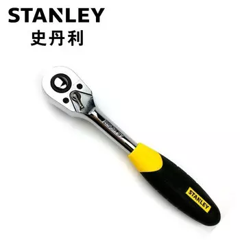 Быстрозажимной храповой ключ Stanley с резиновой ручкой 1/4, маленький торцевой ключ на 6,3 мм 78-066-23