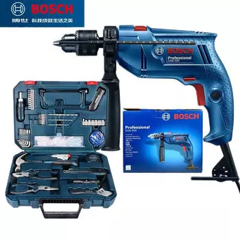 Бытовая электрическая дрель Bosch, электрическая отвертка двойного назначения GSB550, ящик для инструментов вперед и назад, профессиональный набор