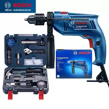 Бытовая электрическая дрель Bosch, электрическая отвертка двойного назначения GSB550, ящик для инструментов вперед и назад, профессиональный набор