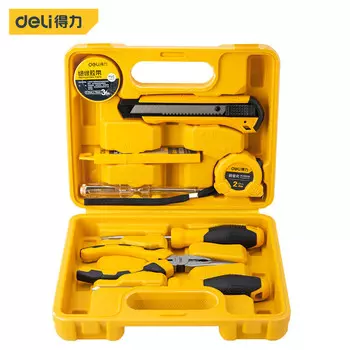 Бытовой многофункциональный аппаратный ящик для инструментов Deli, набор инструментов из 8 предметов DL1008J