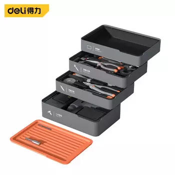 Бытовой штабелируемый набор Deli T-BOX, многофункциональный ящик для инструментов для ремонта H1001-ADEF