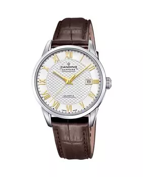 C4712/B Пара коричневых кожаных мужских часов Candino, коричневый