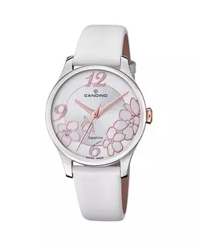C4720/1 Новинка белые кожаные женские часы Candino, белый