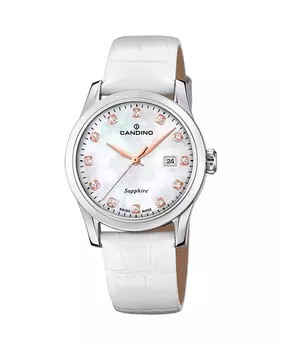 C4736/1 Новинка белые кожаные женские часы Candino, белый
