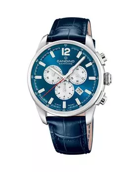 C4745/5 Мужские спортивные синие кожаные мужские часы Candino, синий