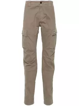 C.P. Company брюки с нашивкой-логотипом, коричневый