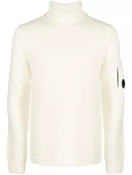 C.P. Company джемпер с высоким воротником и декором Lens, белый