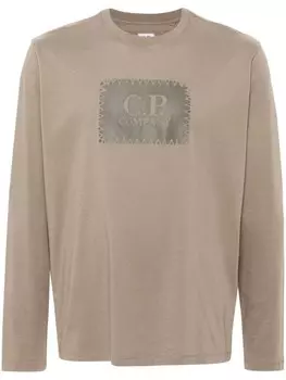 C.P. Company футболка из джерси с логотипом, коричневый