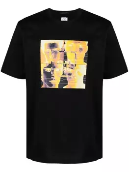 C.P. Company футболка с графичным принтом, черный