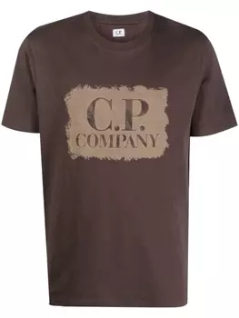 C.P. Company футболка с логотипом, коричневый