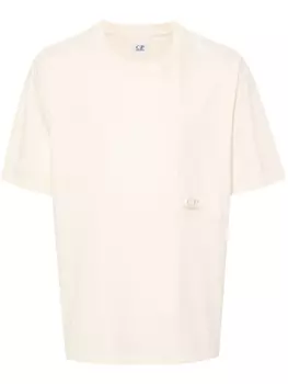 C.P. Company футболка с вышитым логотипом, нейтральный цвет