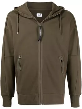 C.P. Company худи на молнии с линзами, зеленый