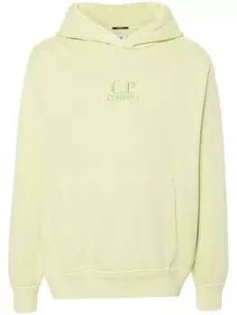 C.P. Company худи с вышитым логотипом, зеленый