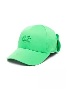 C.P. Company Kids бейсболка с вышитым логотипом, зеленый