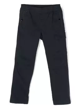 C.P. Company Kids брюки с вышитым логотипом, синий