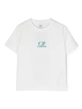 C.P. Company Kids футболка с логотипом, белый