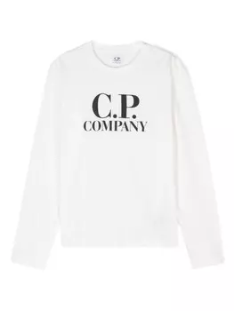 C.P. Company Kids футболка с логотипом, белый