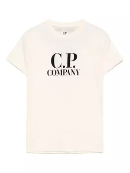 C.P. Company Kids футболка с логотипом, белый