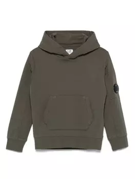 C.P. Company Kids худи с декором Lens, зеленый