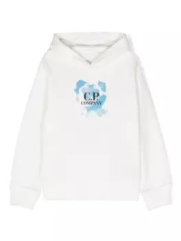 C.P. Company Kids худи с логотипом, белый