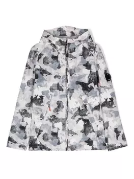 C.P. Company Kids куртка на молнии с капюшоном, серый