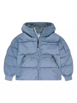 C.P. Company Kids куртка с логотипом-биркой, серый