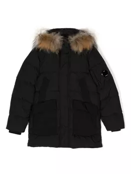 C.P. Company Kids пуховик с декором Lens, черный