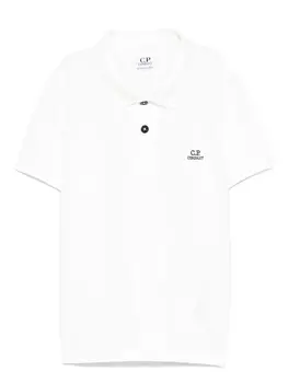 C.P. Company Kids рубашка поло из ткани пике, белый