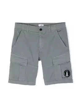 C.P. Company Kids шорты карго с декором Lens, серый